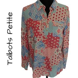 TALBOTS PETITE Palm Beach Summer Tunic, Medium Petite